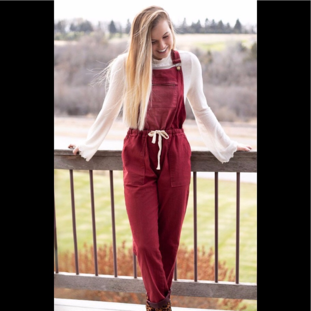 Burgundy Overalls